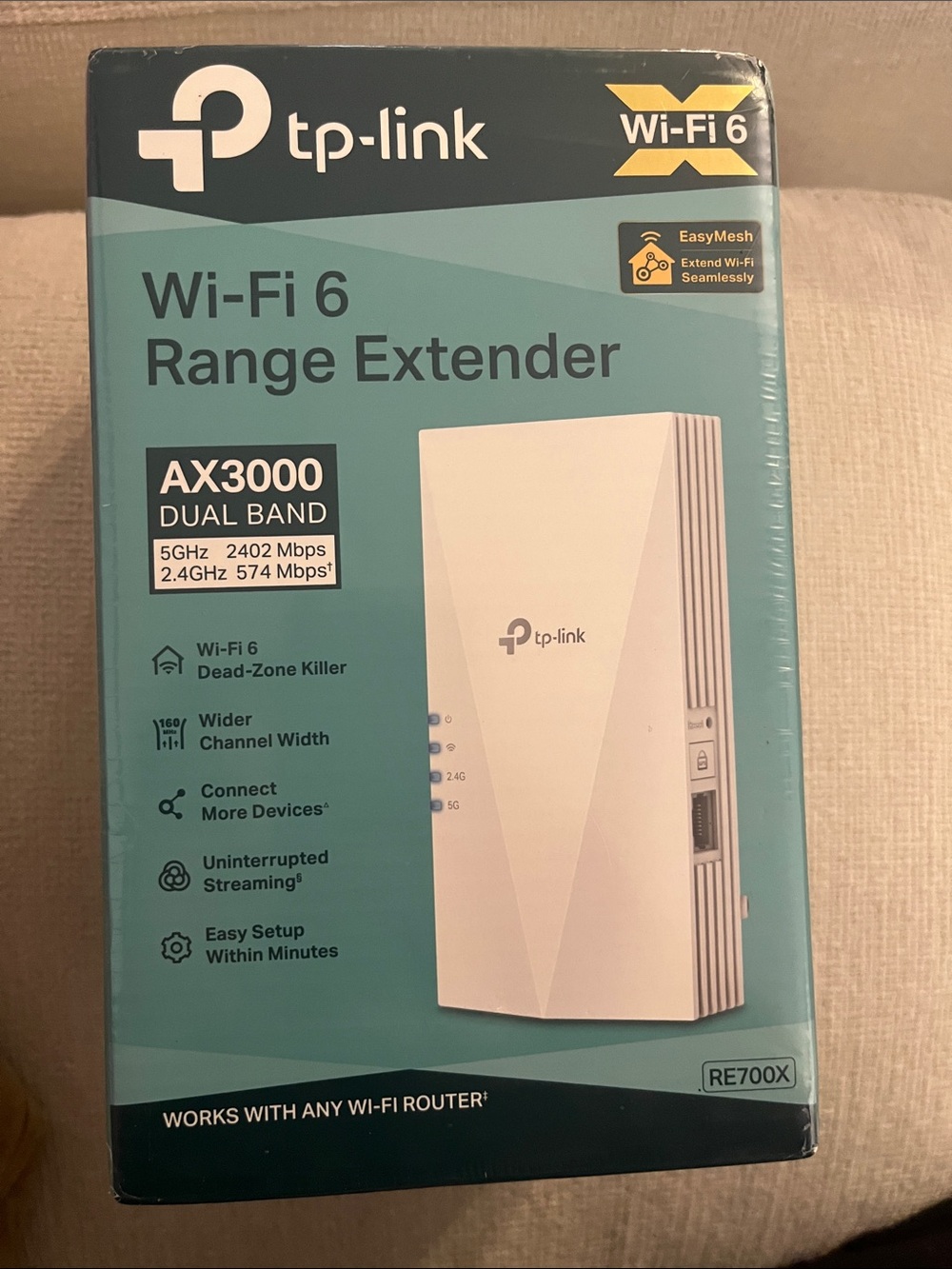 TP-Link - AX3000 Dual-Band Wi-Fi 6 Range Extender - White